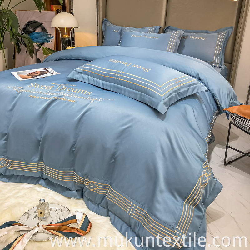 Cotton embroidery bedding set 